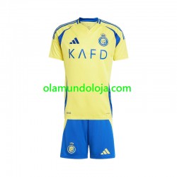 Camisola Al Nassr Criança Equipamento Primeiro 2024-2025 Manga Curta
